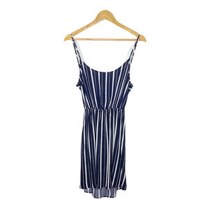 NEW Striped Spaghetti Strap Dress Navy White Small